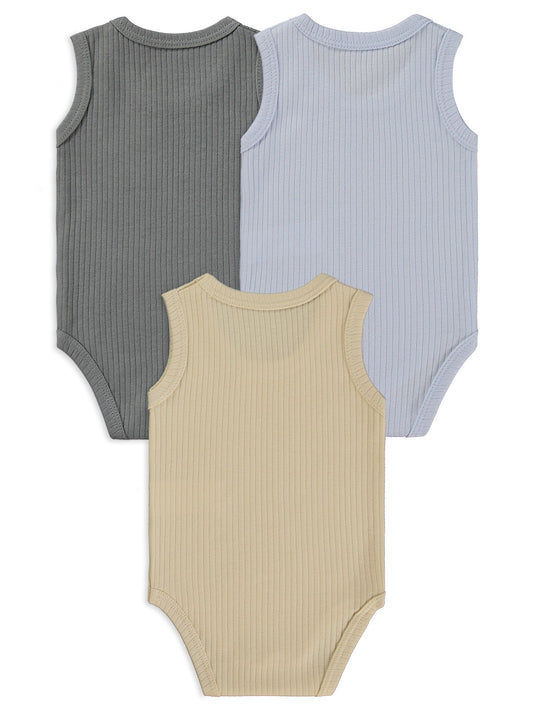 Minidamla Askılı Basic 3'lü set 1-18 Ay Çıtçıtlı Badi - Mavi