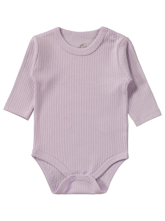 Minidamla Uzun Kol Basic 3'lü set 1-18 Ay Çıtçıtlı Badi - Pembe