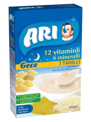 Arı Mama 12 Vitaminli 6 Mineralli 7 Tahıllı Sütlü Pirinç Unu 200 gr