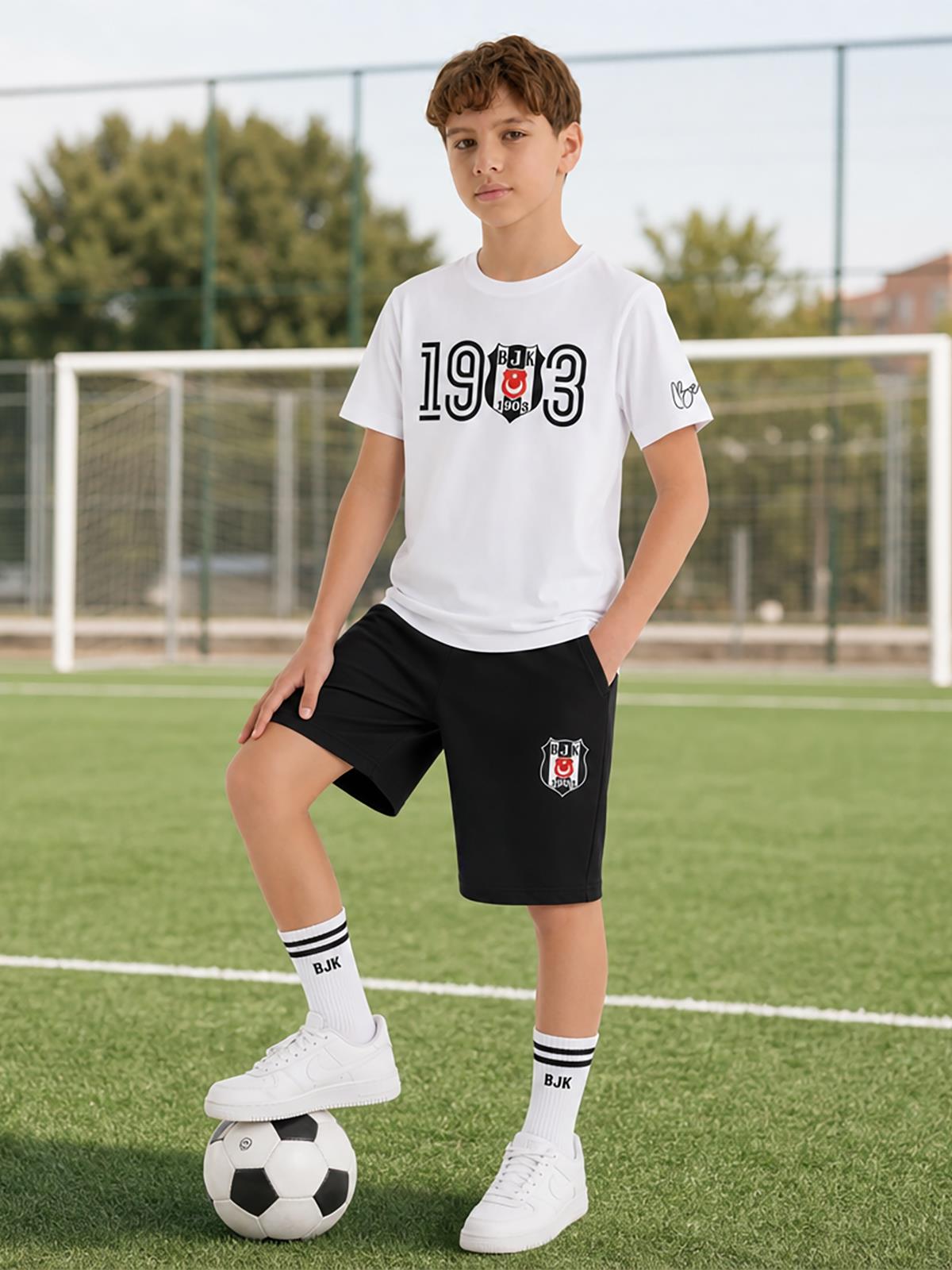 Beşiktaş 1903 Klasik Büyük Çocuk 10-13 Yaş Takım - Beyaz