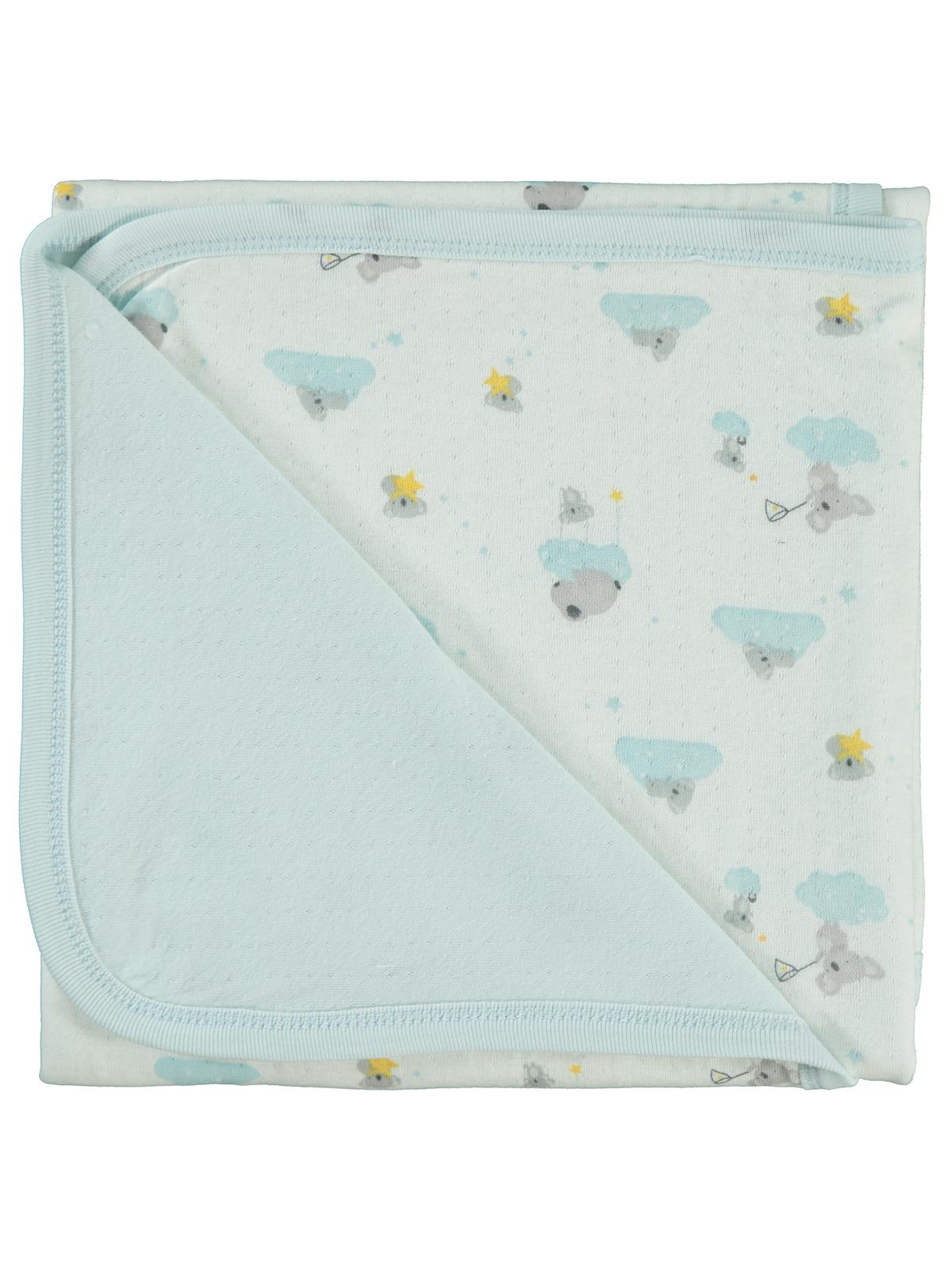 Bebetto Organic Stars and Koalas Battaniye - Mavi