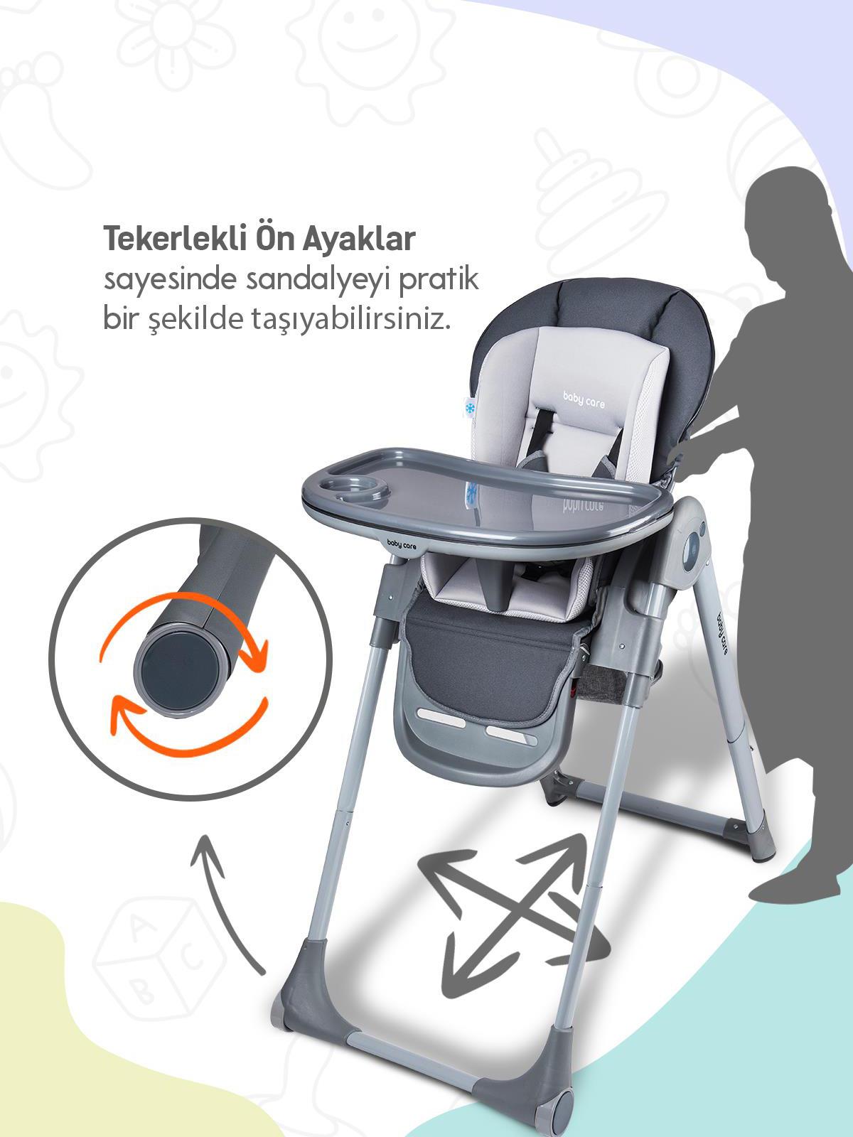 Babycare Flex Lüks Mama Sandalyesi - Gri