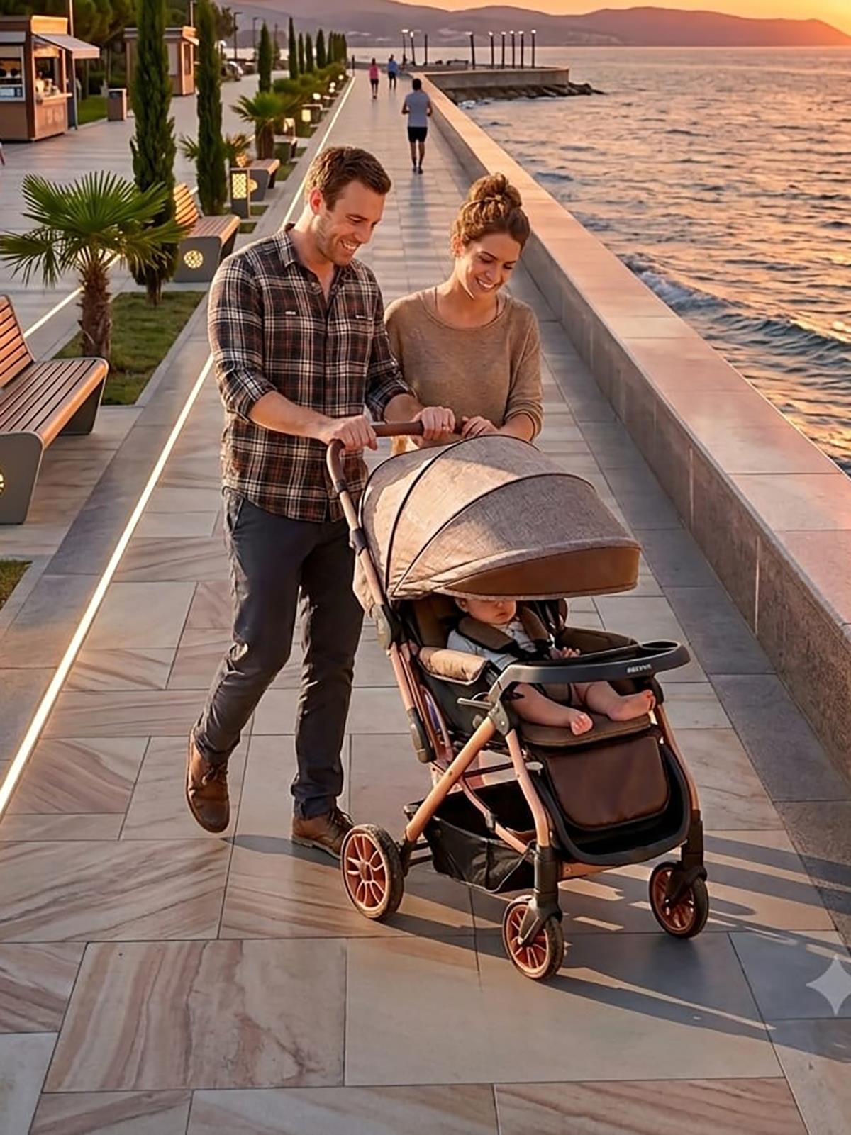 Babycare Capron Çift Yönlü Bebek Arabası - Kahverengi