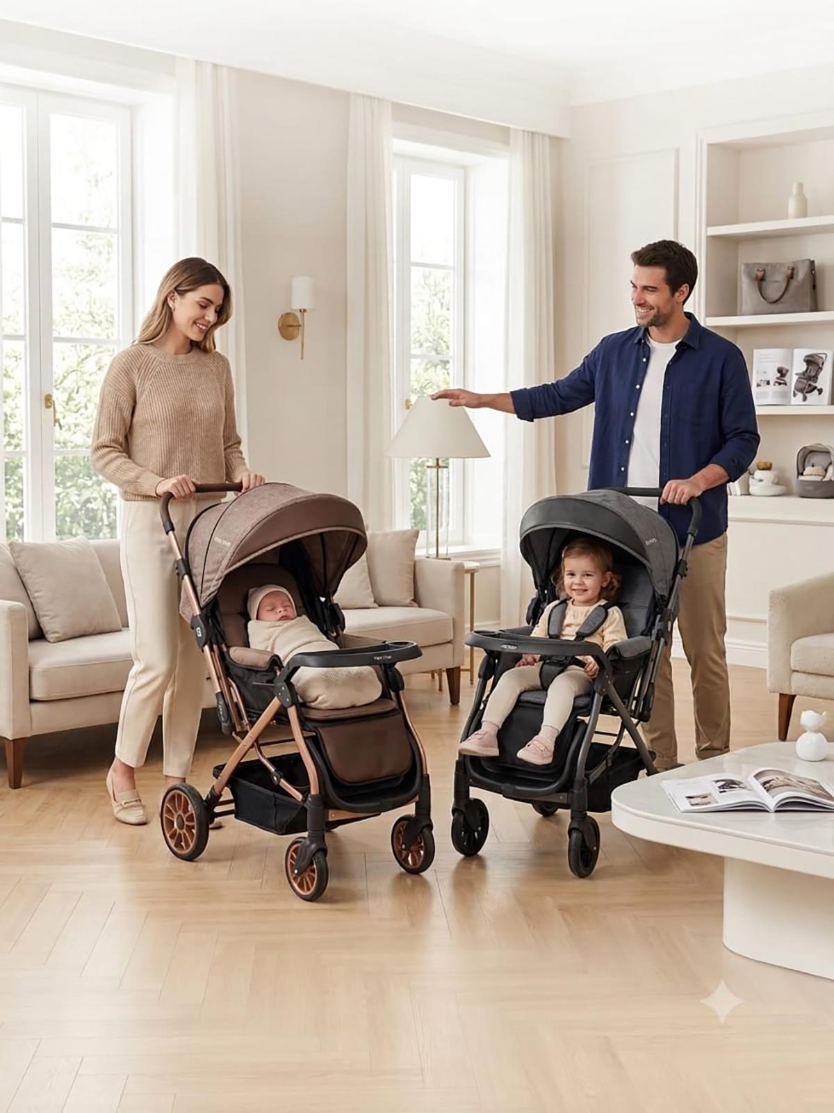 Babycare Capron Çift Yönlü Bebek Arabası - Kahverengi