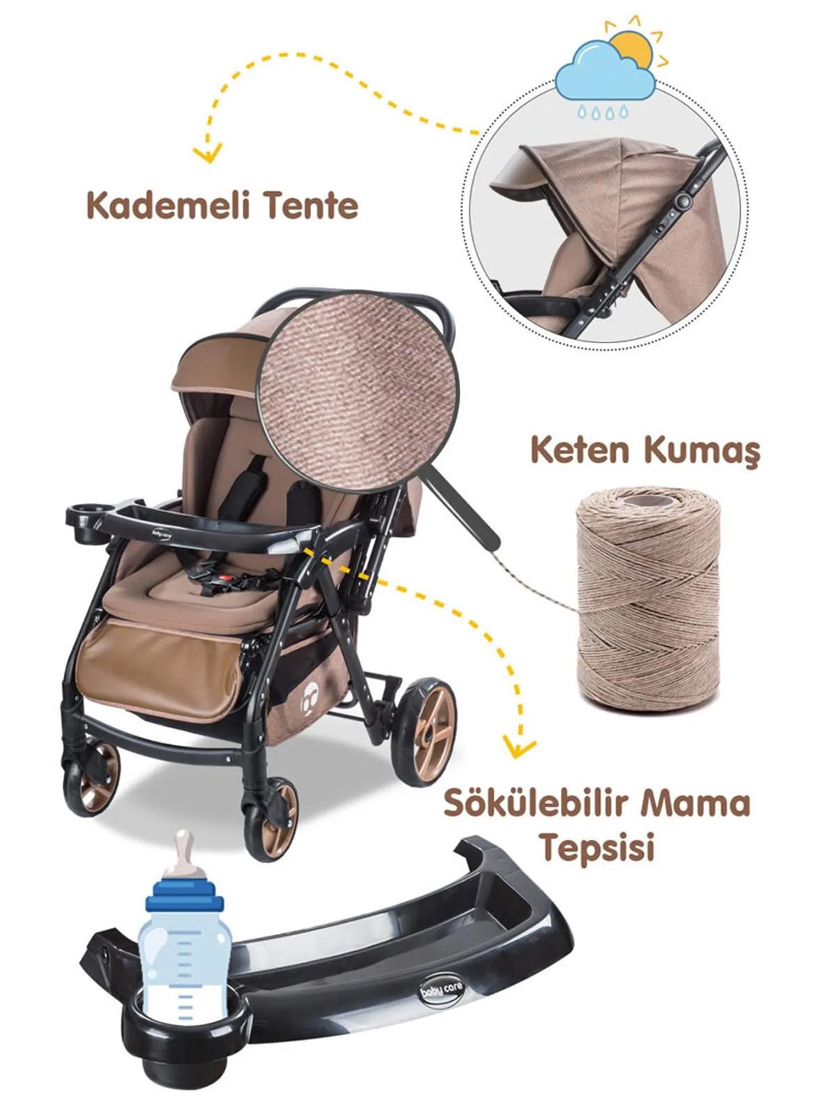 Babycare Combo Maxi Pro Çift Yönlü Bebek Arabası - Kahve