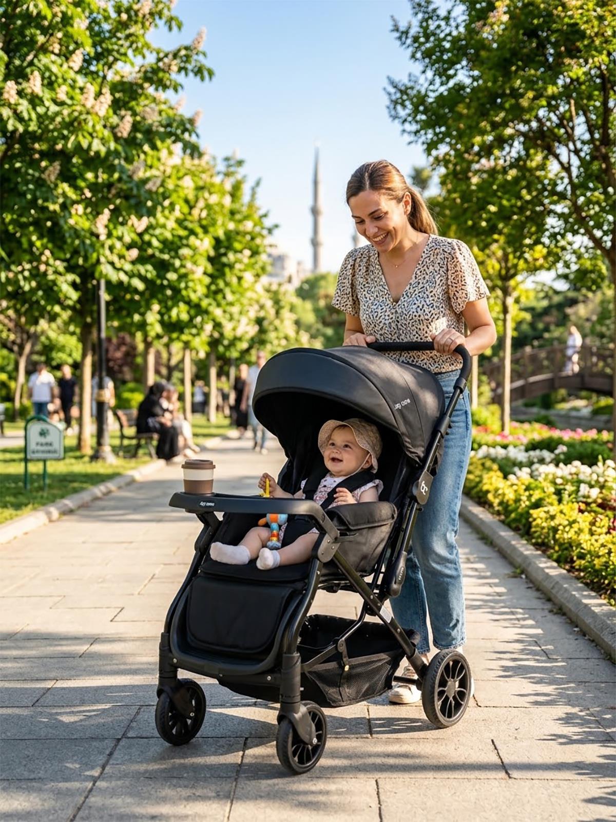 Babycare Capron Çift Yönlü Bebek Arabası - Siyah