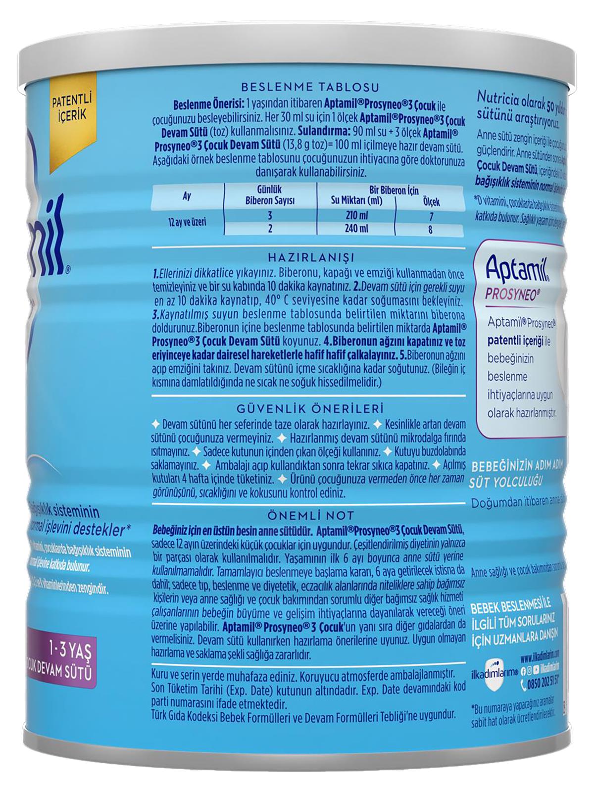 Aptamil Prosyneo 3  800G Çocuk Devam Sütü