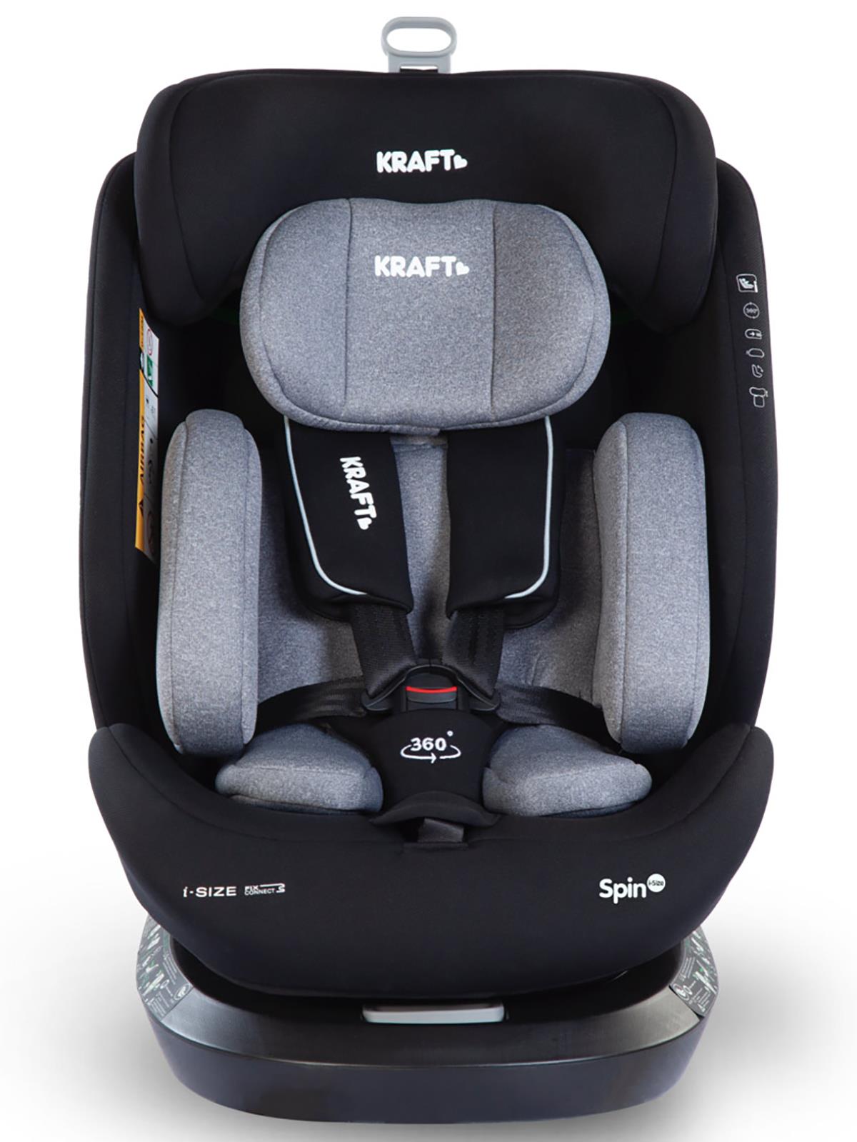 Kraft Spin I-Size Oto Koltuğu 0-36 Kg - Gri
