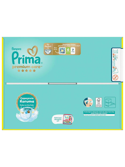 Prima Bebek Bezi Premium Care 6 Beden Extra Large Fırsat Paket 62 Adet