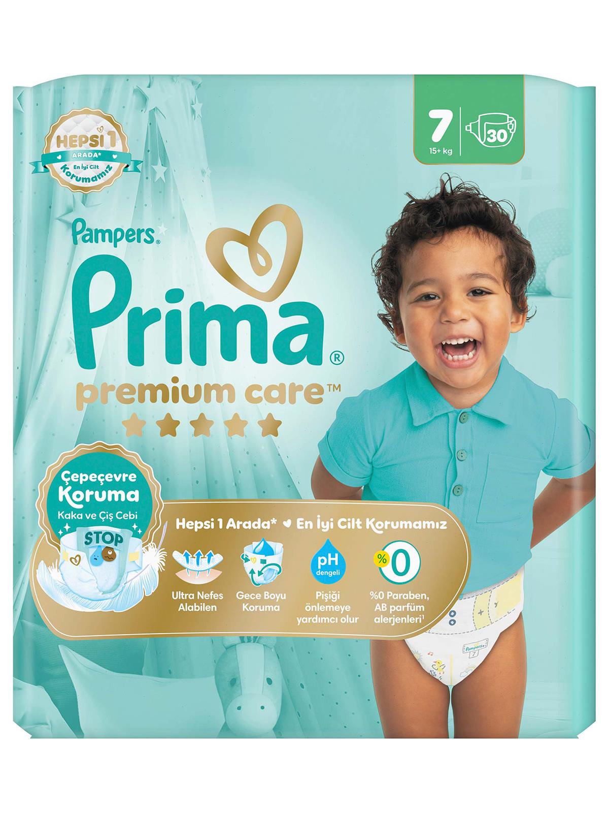 Prima Bebek Bezi Premium Care 7 Beden XX Large Ekonomik Paket 30 Adet