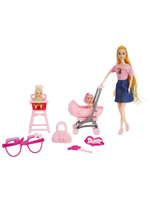 Cındy Doll Pusetli Mam Sandalyeli Bebek