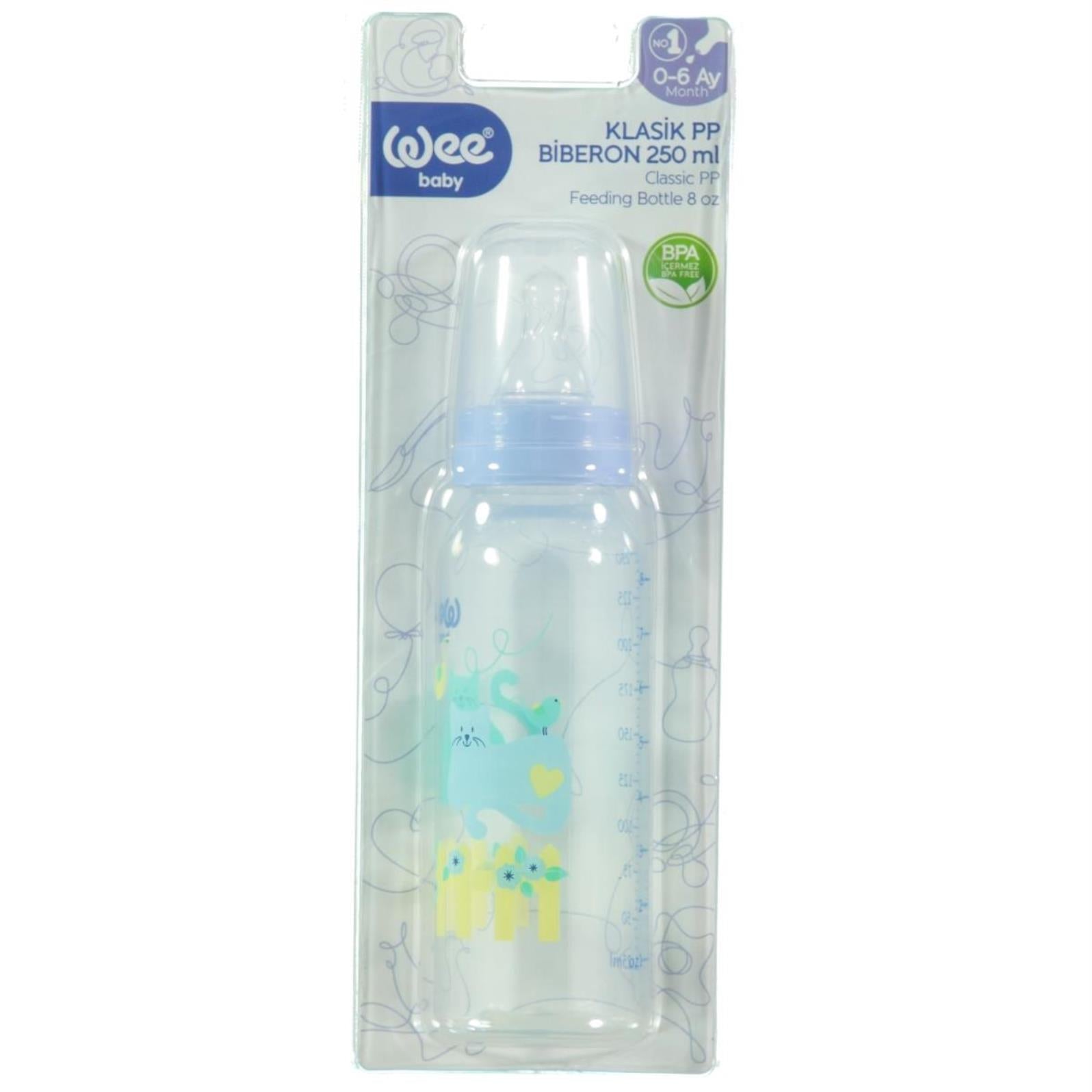 Wee Baby Klasik PP Biberon 250 ml  - Mavi
