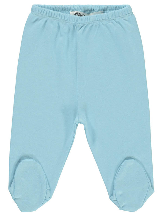 Civil Baby Kız Bebek Beli Lastikli 0-9 Ay Unisex Patikli Tek Alt - Mavi