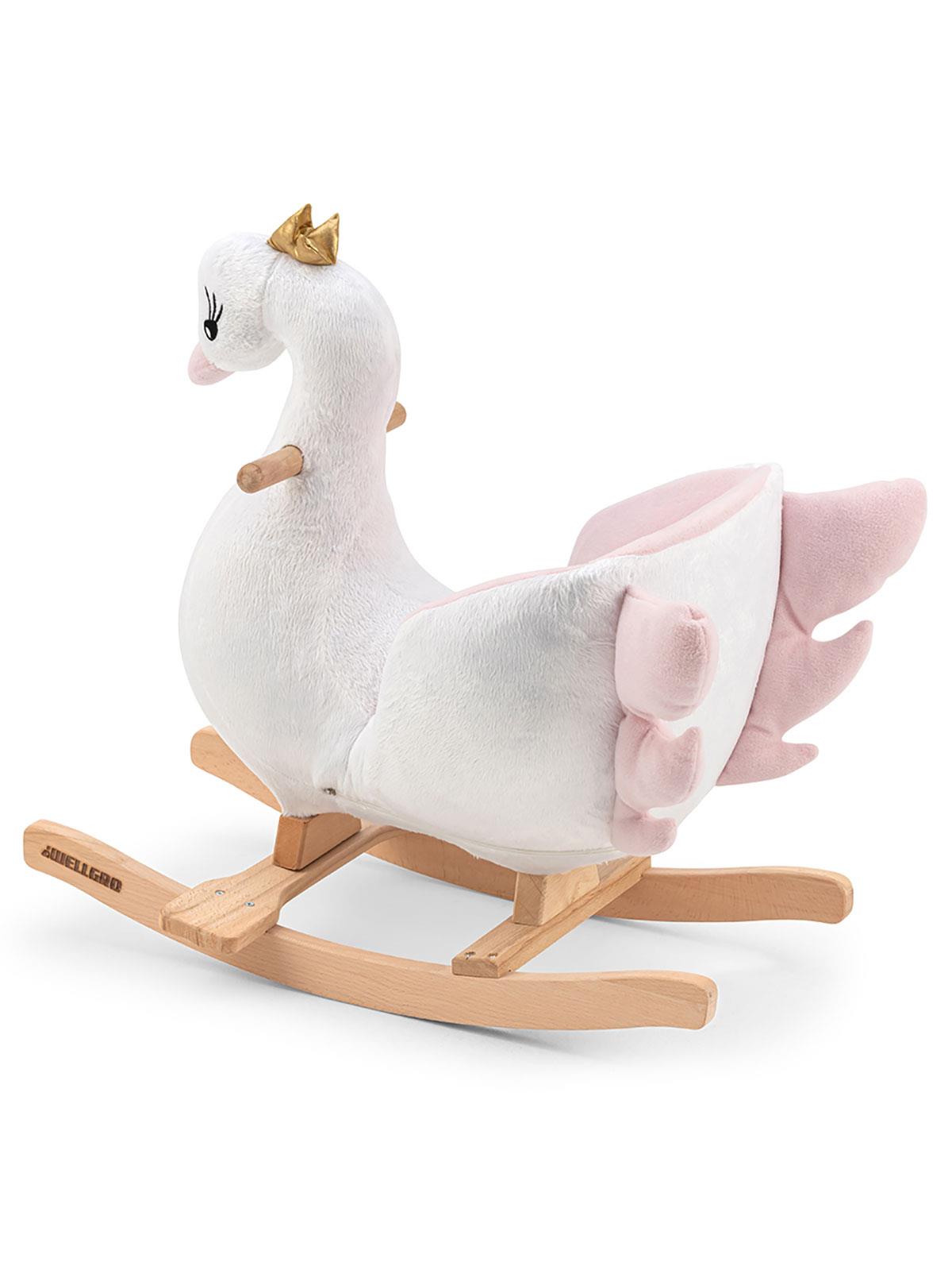 Wellgro Sallanır Ahşap Kuğu - Pembe