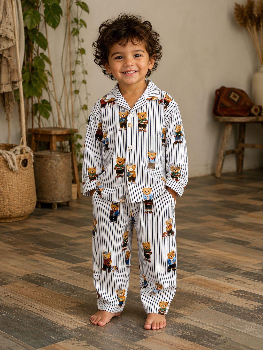 Civil Baby Ayıcık Baskılı 6-18 Ay Pijama Takımı - Lacivert